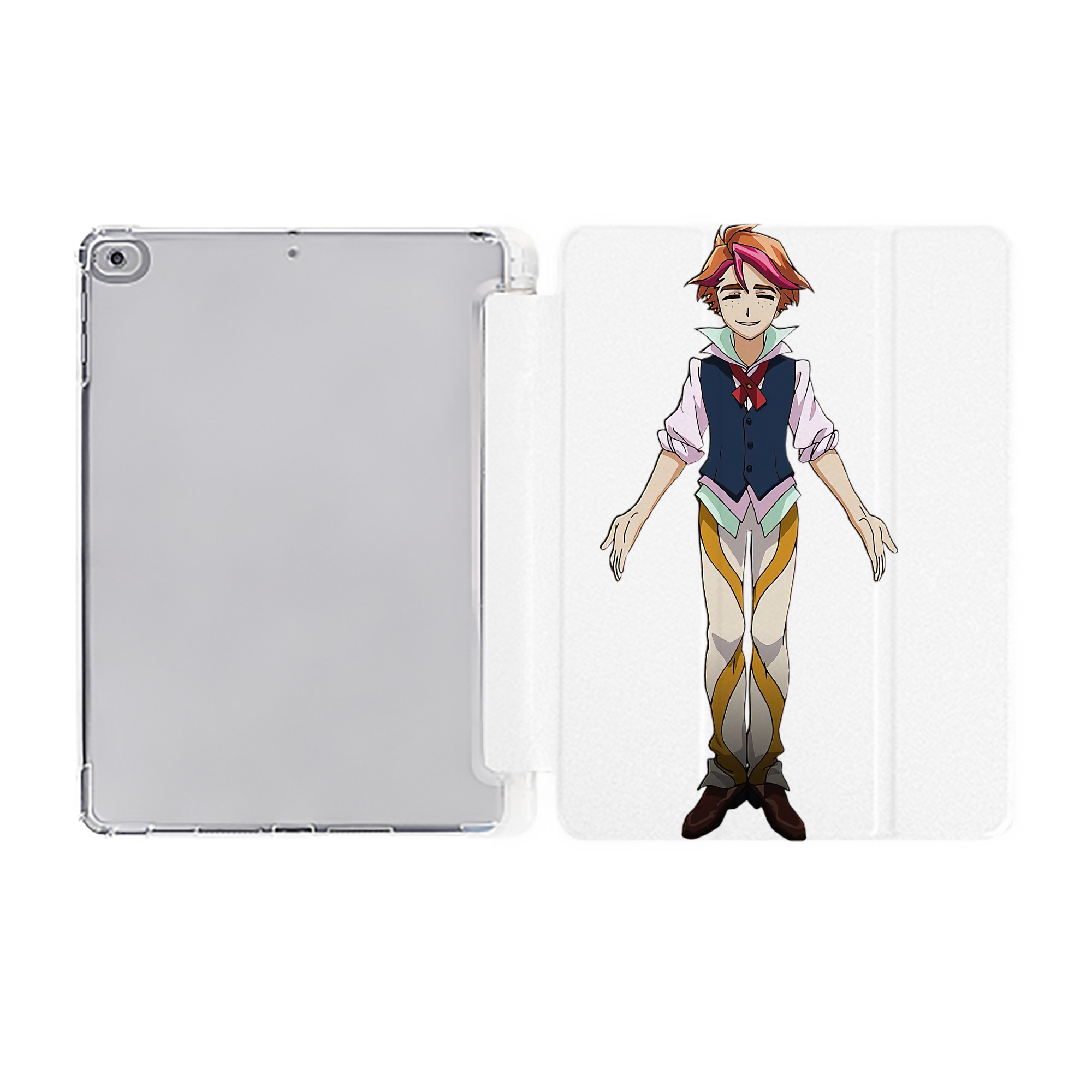 （画像用） 遊☆戯☆王 Yu-Gi-Oh! IPad ケース ペン収納付き 三つ折りスタンド PUレザー×シリコン 対応機種9.5/10.5/10.9インチ